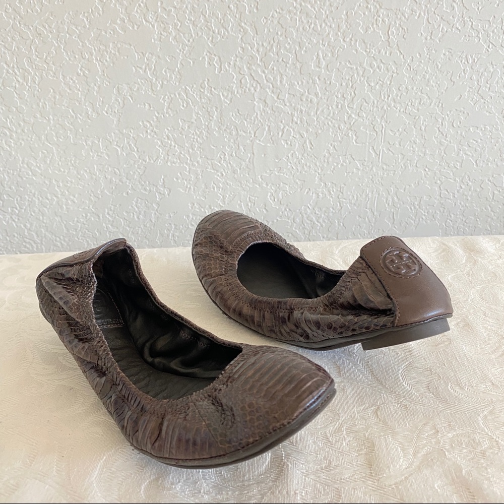 Tory Burch snake skin flats